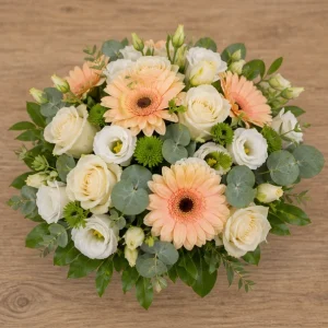 Livrare aranjamente florale de lux elegant cu gerbera somon - poza 2