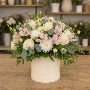 Livrare aranjamente florale de lux pastel cu trandafiri crem - poza 1