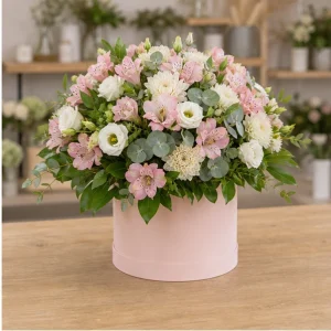 Livrare aranjamente florale de lux roz delicat cu alstroemeria - poza 3