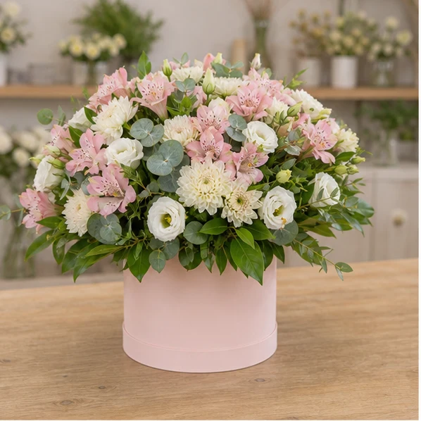 Livrare aranjamente florale de lux roz delicat cu alstroemeria - poza 4