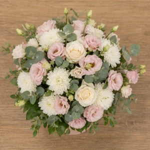 Livrare aranjamente florale de lux roz prafuit cu lisianthus - poza 2