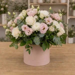Livrare aranjamente florale de lux roz prafuit cu lisianthus - poza 4