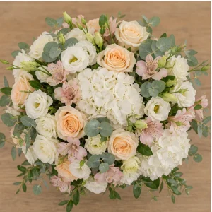 Livrare aranjamente florale de lux signature alb piersica - poza 2