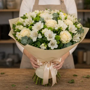 Livrare buchet pentru absolvirea liceului alb si verde - poza 3