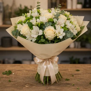 Livrare buchet pentru absolvirea liceului alb si verde - poza 4