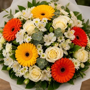 Livrare buchet pentru absolvirea liceului cu gerbera vesela - poza 2