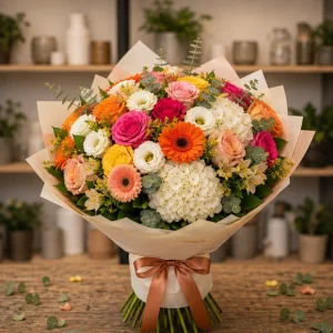 Livrare buchet pentru absolvirea liceului deluxe colorat - poza 1