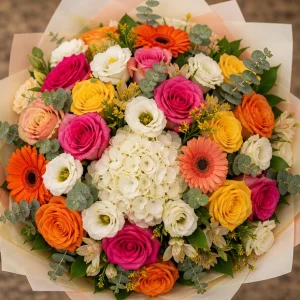 Livrare buchet pentru absolvirea liceului deluxe colorat - poza 2