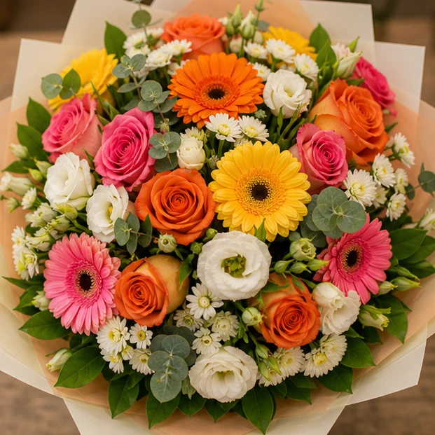 Livrare buchet pentru absolvirea liceului multicolor rafinat - poza 2