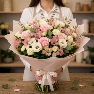 Livrare buchet pentru absolvirea liceului pastel elegant - poza 3