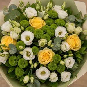 Livrare Buchete pentru Absolventi buchet elegant cu lisianthus si santini - poza 2