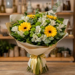 Livrare Buchete pentru Absolventi buchet festiv cu gerbera si alstroemeria - poza 1