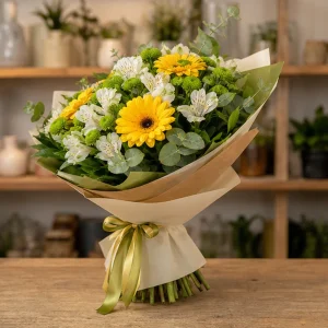 Livrare Buchete pentru Absolventi buchet festiv cu gerbera si alstroemeria - poza 4