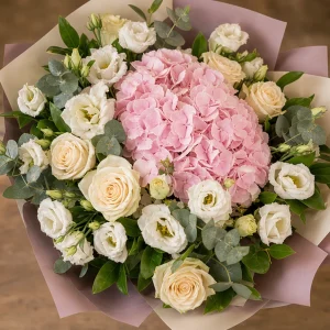 Livrare Buchete pentru Absolventi buchet premium accesibil cu hortensie roz - poza 2