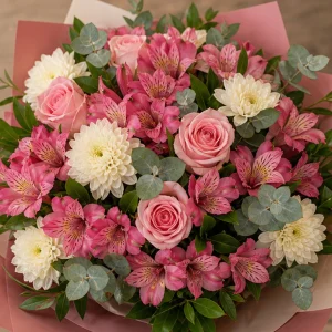 Livrare Buchete pentru Absolventi buchet roz luminos cu alstroemeria - poza 2