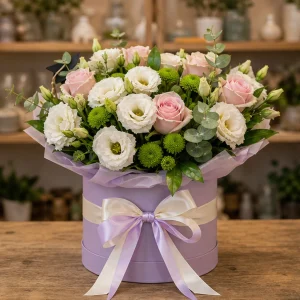 Livrare Buchete pentru Absolventi cutie florala pastel pentru ceremonie - poza 1