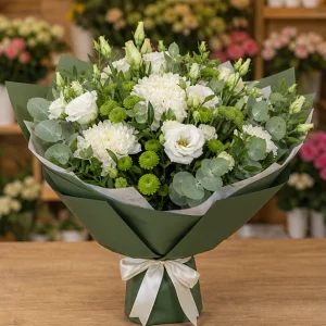 Livrare Buchete pentru Zile de Nastere buchet alb verde proaspat - poza 1