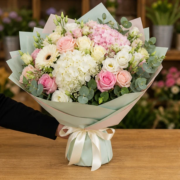 Livrare Buchete pentru Zile de Nastere buchet de lux multicolor pastel - poza 3
