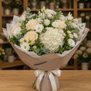 Livrare Buchete pentru Zile de Nastere buchet grandios crem si alb - poza 1