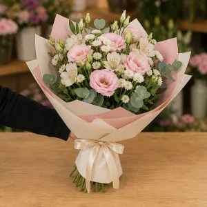 Livrare Buchete pentru Zile de Nastere buchet roz delicat pentru surpriza - poza 3