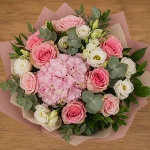 Livrare Buchete pentru Zile de Nastere buchet roz premium cu trandafiri - poza 2
