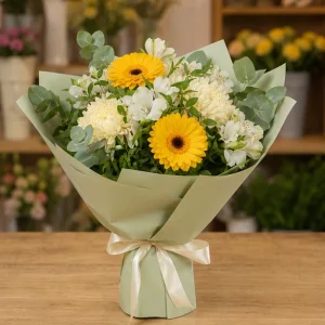 Livrare Buchete pentru Zile de Nastere buchet vesel cu gerbera si alstroemeria - poza 1