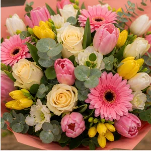 Livrare colectii de flori de primavara buchet multicolor natural - poza 2