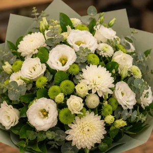 Livrare flori pentru a multumi buchet alb verde discret - poza 2
