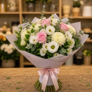 Livrare flori pentru a multumi buchet apreciere roz si alb - poza 1