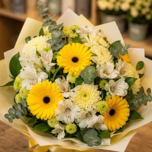 Livrare flori pentru a multumi buchet luminos cu gerbera si alstroemeria - poza 2