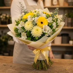 Livrare flori pentru a multumi buchet luminos cu gerbera si alstroemeria - poza 3