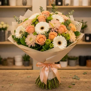 Livrare flori pentru a multumi buchet piersica elegant - poza 1
