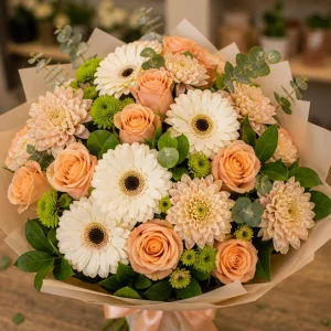 Livrare flori pentru a multumi buchet piersica elegant - poza 2