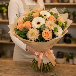 Livrare flori pentru a multumi buchet piersica elegant - poza 3