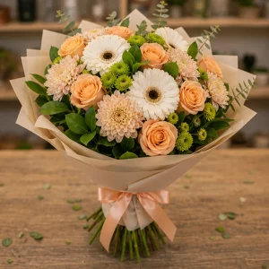 Livrare flori pentru a multumi buchet piersica elegant - poza 4