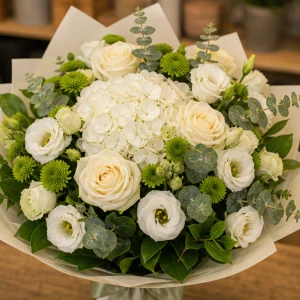 Livrare flori pentru a multumi buchet premium accesibil alb crem - poza 2