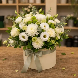 Livrare flori pentru a multumi cutie florala ivory - poza 4