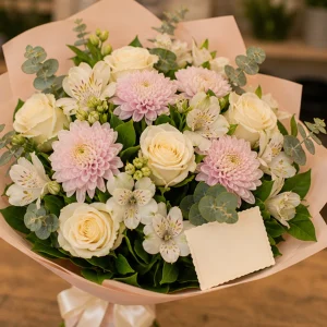 Livrare flori pentru a multumi pachet buchet si felicitare - poza 2