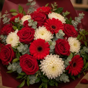 Livrare flori pentru intalniri romantice buchet rosu discret - poza 2