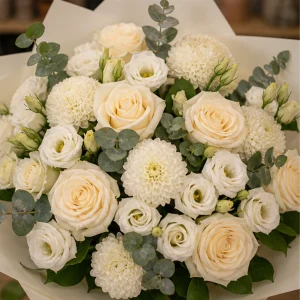 Livrare flori pentru intalniri romantice elegant crem - poza 2