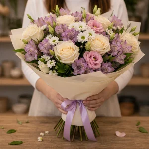 Livrare flori pentru intalniri romantice pastel de seara - poza 3