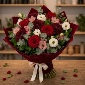 Livrare flori pentru intalniri romantice premium rosu catifelat - poza 4