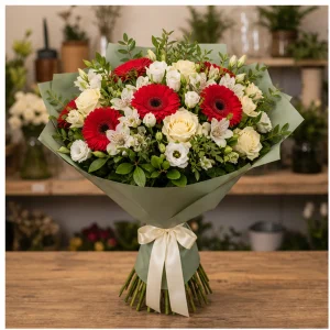 Livrare flori pentru propuneri de casatorie buchet cu gerbera rosie - poza 1