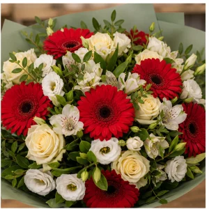 Livrare flori pentru propuneri de casatorie buchet cu gerbera rosie - poza 2