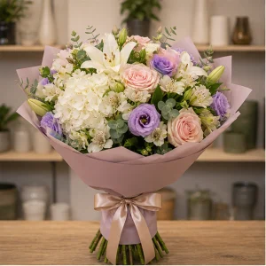 Livrare flori pentru propuneri de casatorie buchet deluxe pastel - poza 1