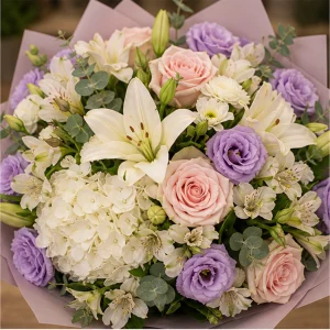 Livrare flori pentru propuneri de casatorie buchet deluxe pastel - poza 2