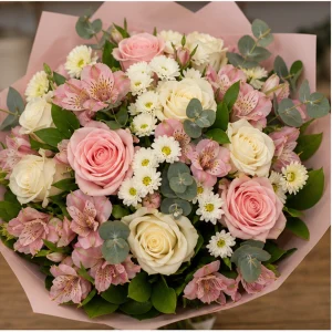 Livrare flori pentru propuneri de casatorie buchet roz champagne - poza 2