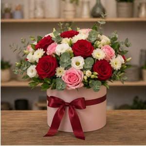 Livrare flori pentru propuneri de casatorie cutie florala romantica - poza 3