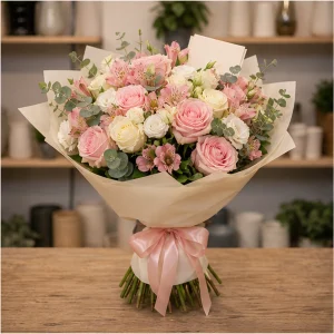 Livrare flori pentru propuneri de casatorie pachet buchet si felicitare - poza 1