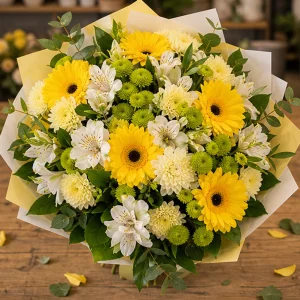 Livrare flori pentru Ziua Mamei buchet galben luminos - poza 2